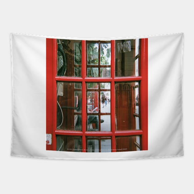 London England phone boxes A frame within a frame Tapestry by Fussell Films