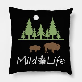 Living The Mild Life! Two Buffalo in the Woods Pillow