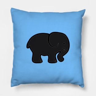 Black Elephant Cartoon Image Pillow