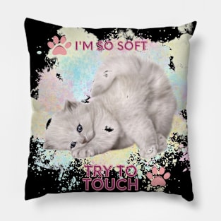 Funny Soft Cat, Try To Touch Pillow