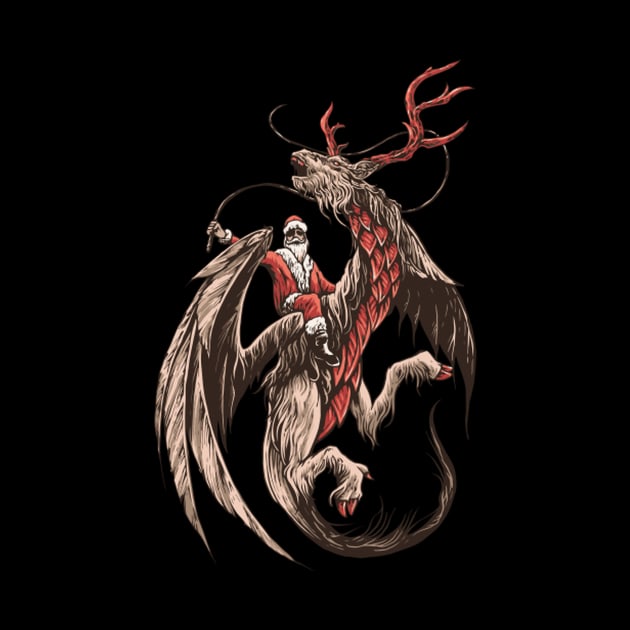 Santa Riding Dragon by HypeRamen
