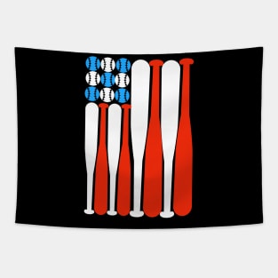 Baseball lovers American flag design Tapestry