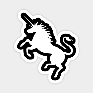 Scottish White Rearing Unicorn Silhouette Magnet