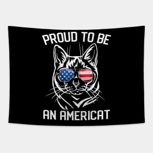 American Cat Shirt, 4th Of July Proud To Be Americat Women Tapestry