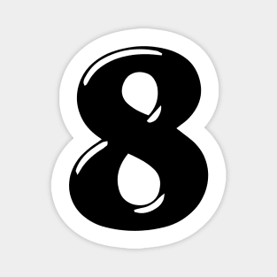 Number 8 in 3d font text style Magnet