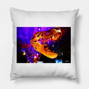 golden dinosaur tyrannosaurus rex in museum photography fossil Pillow