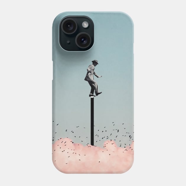 Balancing on one leg above the clouds Phone Case by Underdott