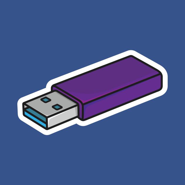 Modern Memory Card USB Device Sticker vector illustration. Technology object icon concept. Modern USB sticker device vector design with shadow. by AlviStudio