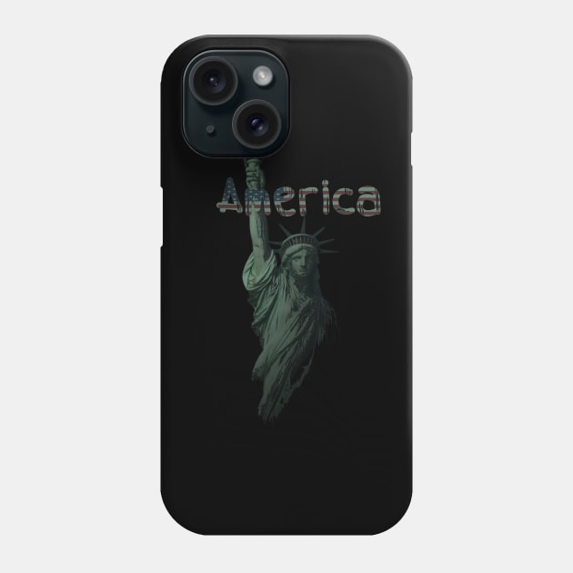Patriotic, Statue of Liberty, USA Flag Phone Case by KZK101