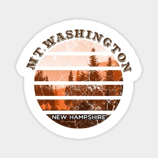 Mt Washington New Hampshire Retro Sunset Magnet