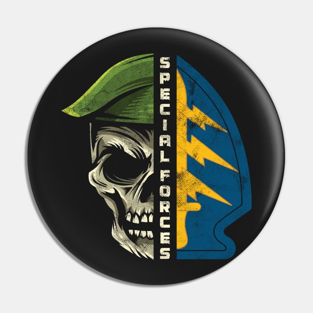 Army Special Forces Green Beret Skull Patch ODA Gift Pin by woormle