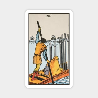 Six of swords tarot card Magnet