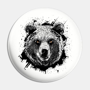 Grizzly Bear Animal Wildlife Forest Nature Hunt Adventure Graphic Pin