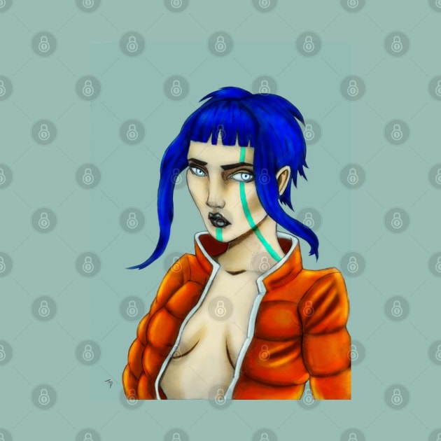 Blue-Haired Woman by TaliDe