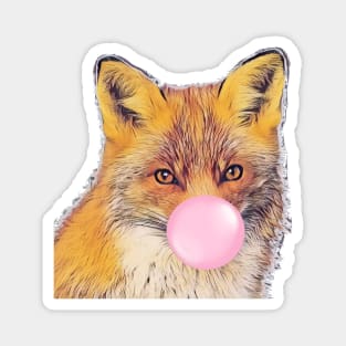 Bubble gum Fox Magnet