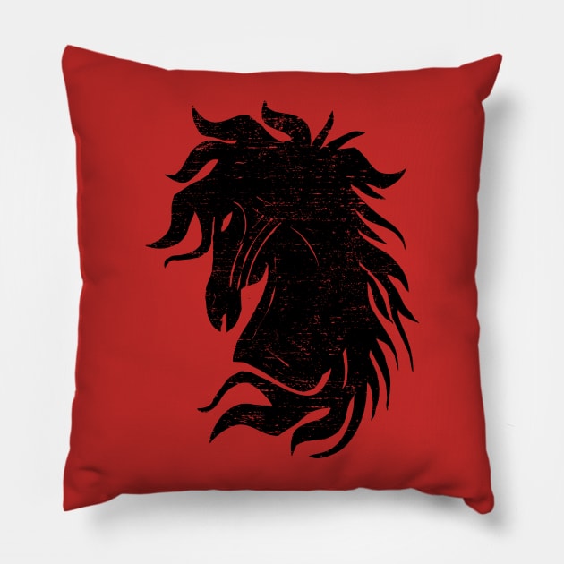 The Black Horse Pillow by ddtk