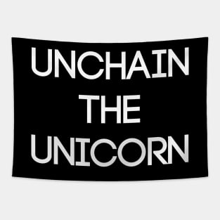 UNCHAIN THE UNICORN, Pro Scottish Independence Slogan Tapestry