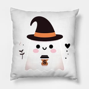 Cute little ghost coffee Pillow