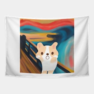 Corgi in The echo of The Scream Tapestry