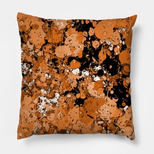 Paint Splatter Orange Pillow