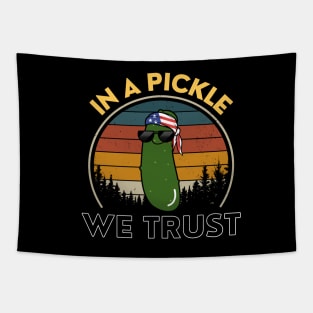 In A Pickle We Trust American Pickle Vintage Funny Tapestry