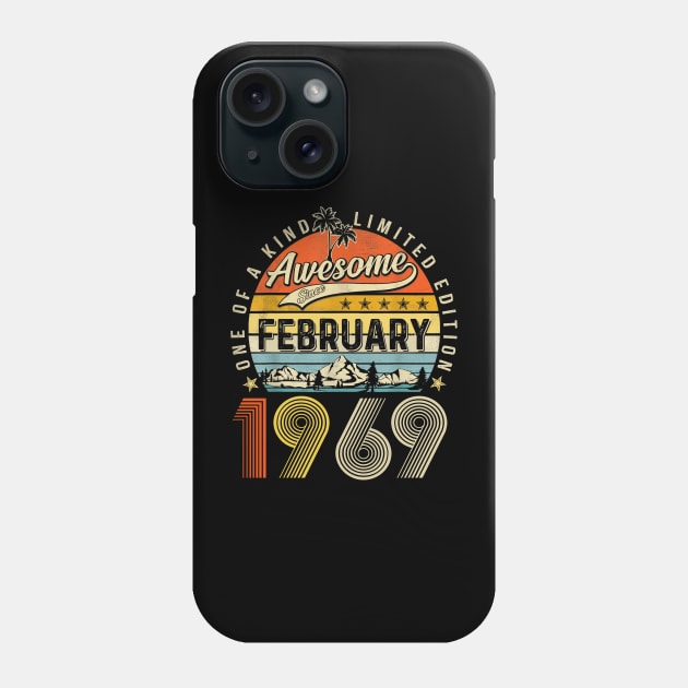 Awesome Since February 1969 Vintage 54th Birthday Phone Case by Tagliarini Kristi