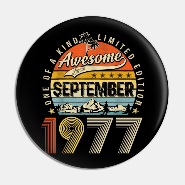 Awesome Since September 1977 Vintage 46th Birthday Pin by louismcfarland