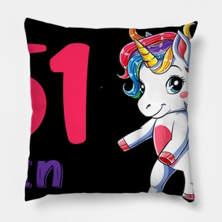 I Turned 51 in quarantine Cute Unicorn Pillow