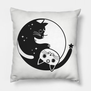 Yin Yang Cats Pillow