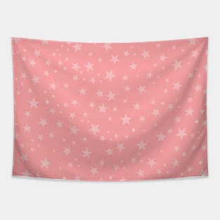 Pink and soft pink romantic stars vector pattern Tapestry