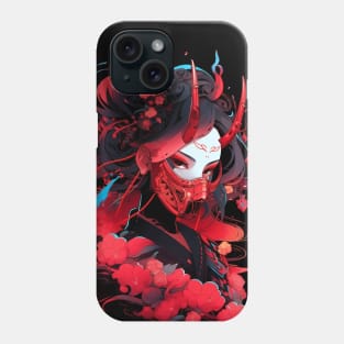 Cyber Geisha , anime style, cyberpunk, demon, t-shirt, tee Phone Case