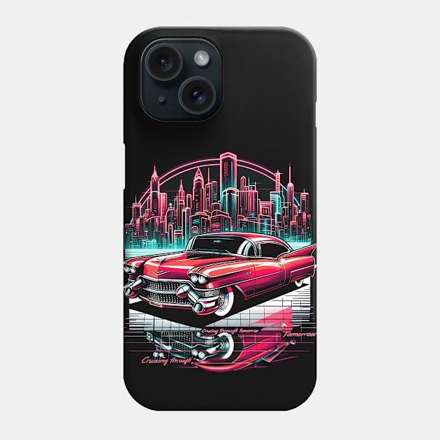 Retro Neon Cadillac Phone Case by HorseDriftKNS