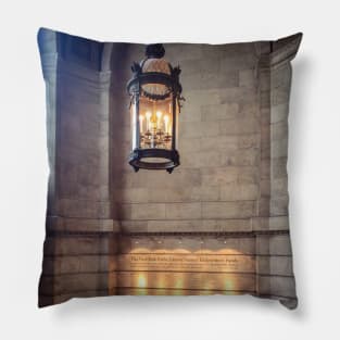 New York Public Library Lamp Shining Lights Pillow