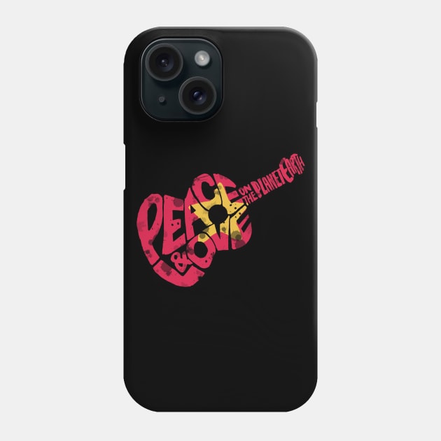 Peace and Love on the planet earth Phone Case by Haptica