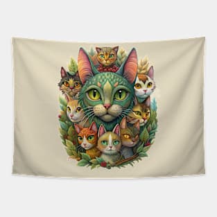 Anime Series Cat Characters Tapestry