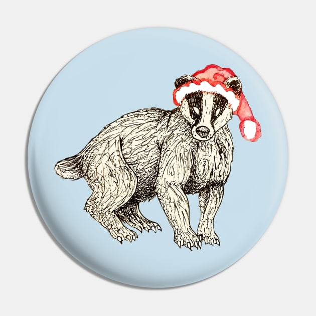 Christmas Badger Pin by CloudWalkerDesigns