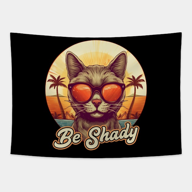 Be Shady Cat Tapestry by BDAZ