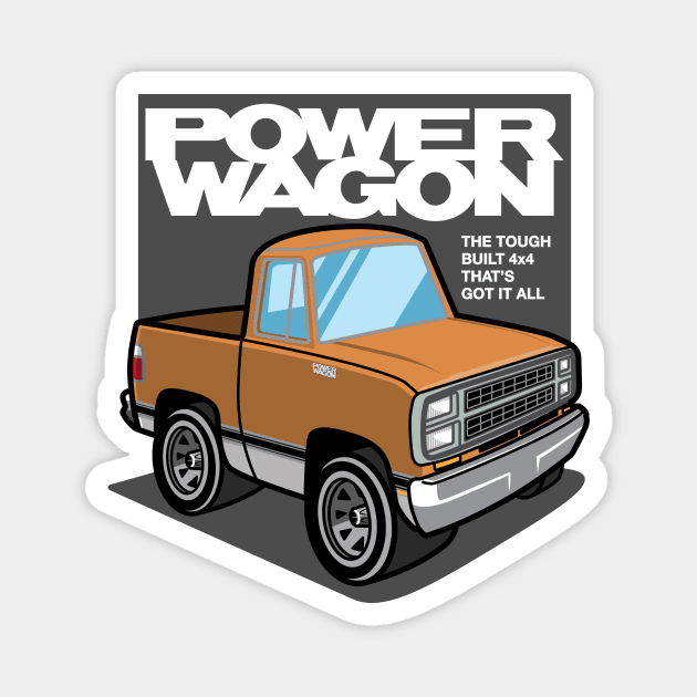 Sunburst Orange - Power Wagon (1980 - White-Based) Magnet by jepegdesign