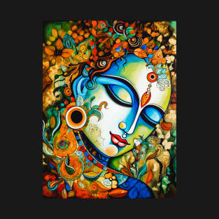 Eternal Love: Radha Krishna Digital Print for Modern Home Decor T-Shirt