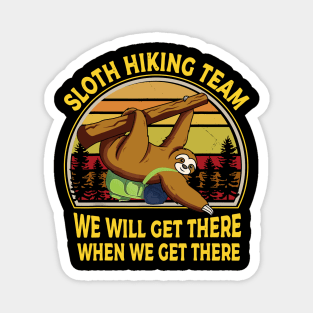 Sloth Hiking Team We Will Get There Vintage T-shirt Magnet