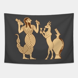 Sumerian human headed scorpion writing cuneiform Tapestry