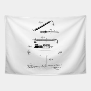 Telegraphic Pen Vintage Patent Hand Drawing Tapestry