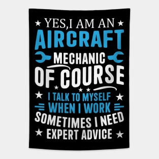 Aircraft Mechanic Funny Quote Aviation Maintenance Humor Retro Tapestry