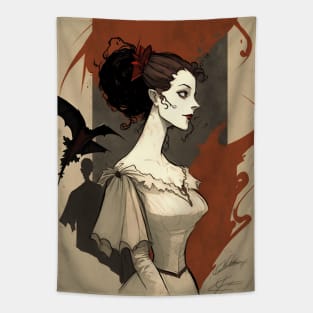 The Vampires Gothic Bride Tapestry