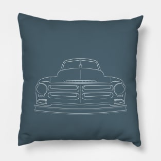 Studebaker Truck - front stencil, white Pillow