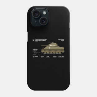 Sherman tank M4 world war 2 armoured vechicle Phone Case