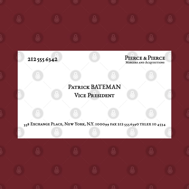 American Psycho Patrick Bateman's Business Card by EightUnder