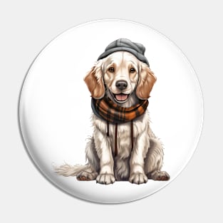 Winter English Setter Dog Pin