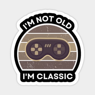 I'm not old, I'm Classic | Game Controller | Retro Hardware | Sepia | Vintage Sunset | '80s '90s Video Gaming Magnet