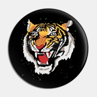 Angry Tiger's Head Pin